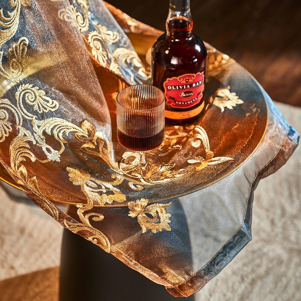 Vintage Floral Embroidered Curtain, 1 Count Retro Decorative Drapes, Suitable for Living Room or Bedroom Windows, Home Decoration Curtain