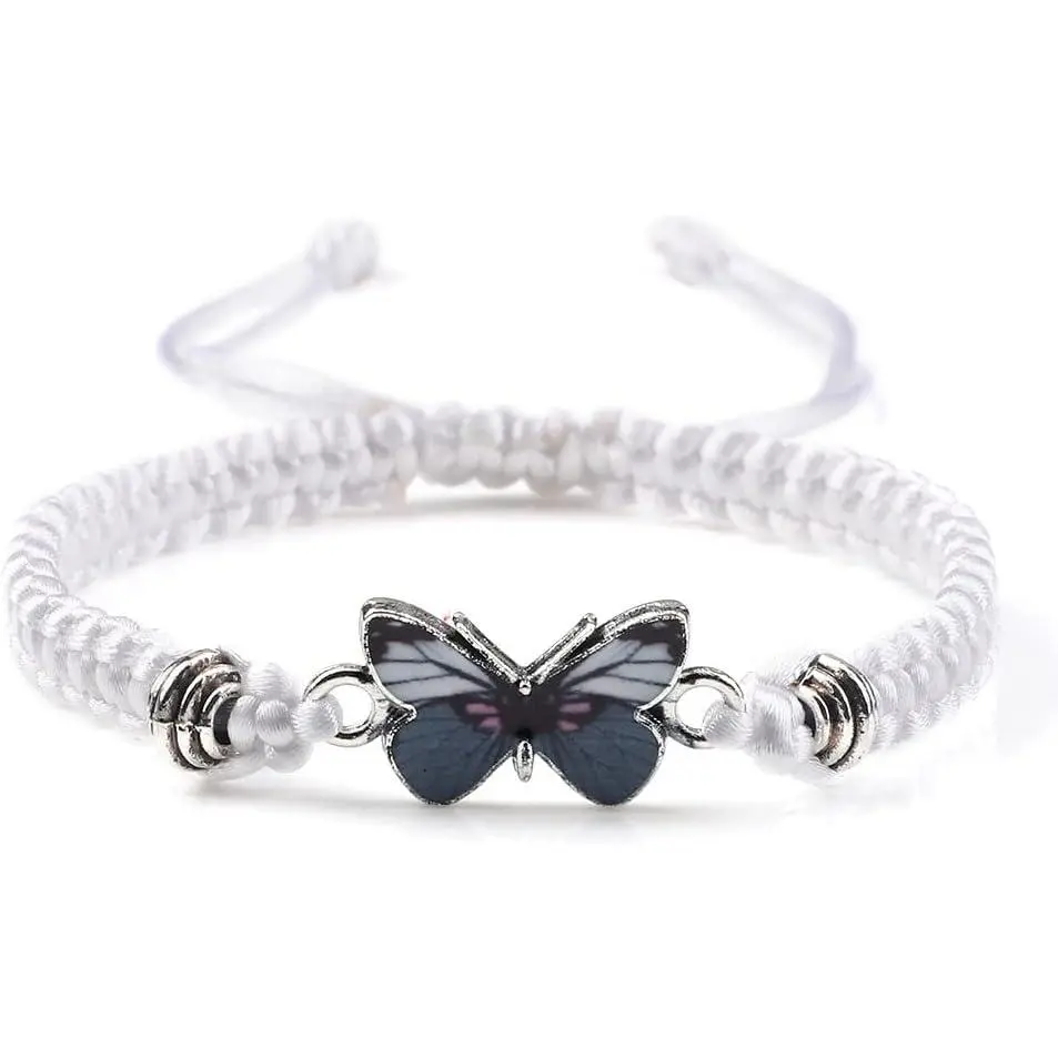 Colorful Butterfly  Bracelet String  Woven Adjustable Braided Rope for Couple Women Friendship BFF Party Family