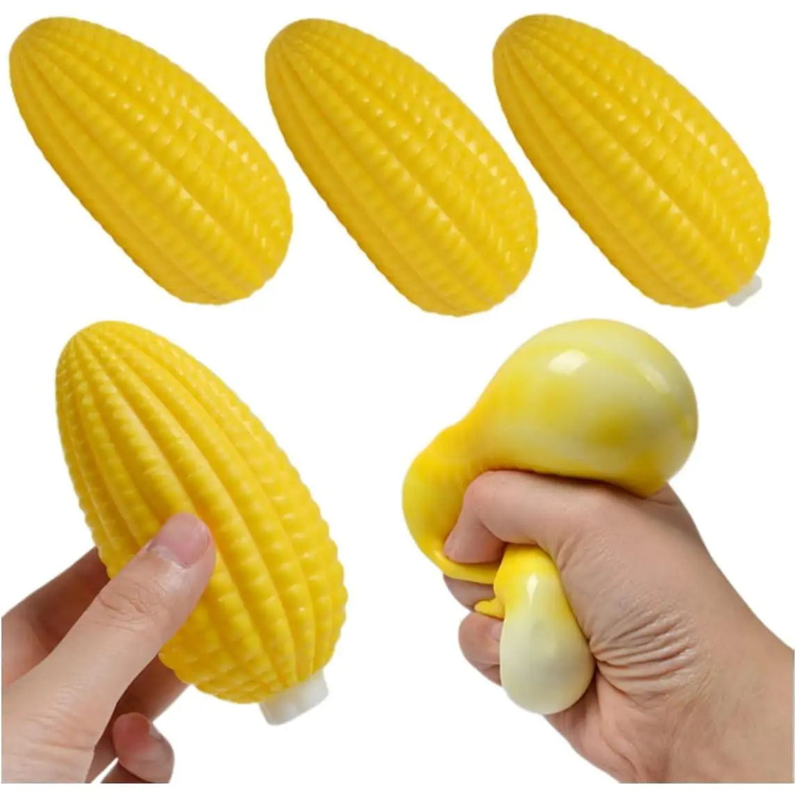 1Pcs Soft Fake Corn Stress Relief Prop Fingertips Sensory Adult Tool Stress Relief Hand Muscle Exercise Prop Tool Halloween Christmas Party April Fool's Day Brithday Deco