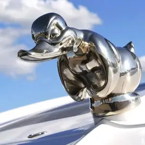 Angry Rubber Duck Hood Ornament Death Proof Sliver Car Decoration Strong Duck Curiosity Car Motorcycle Decoration Ornaments