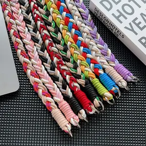Shimmer Gold Thread Color Hemp Crossbody Strap | Dual Lock Double Buckle Hands-Free Phone Lanyard, Unique Statement Anti-Lost Diagonal Pendant