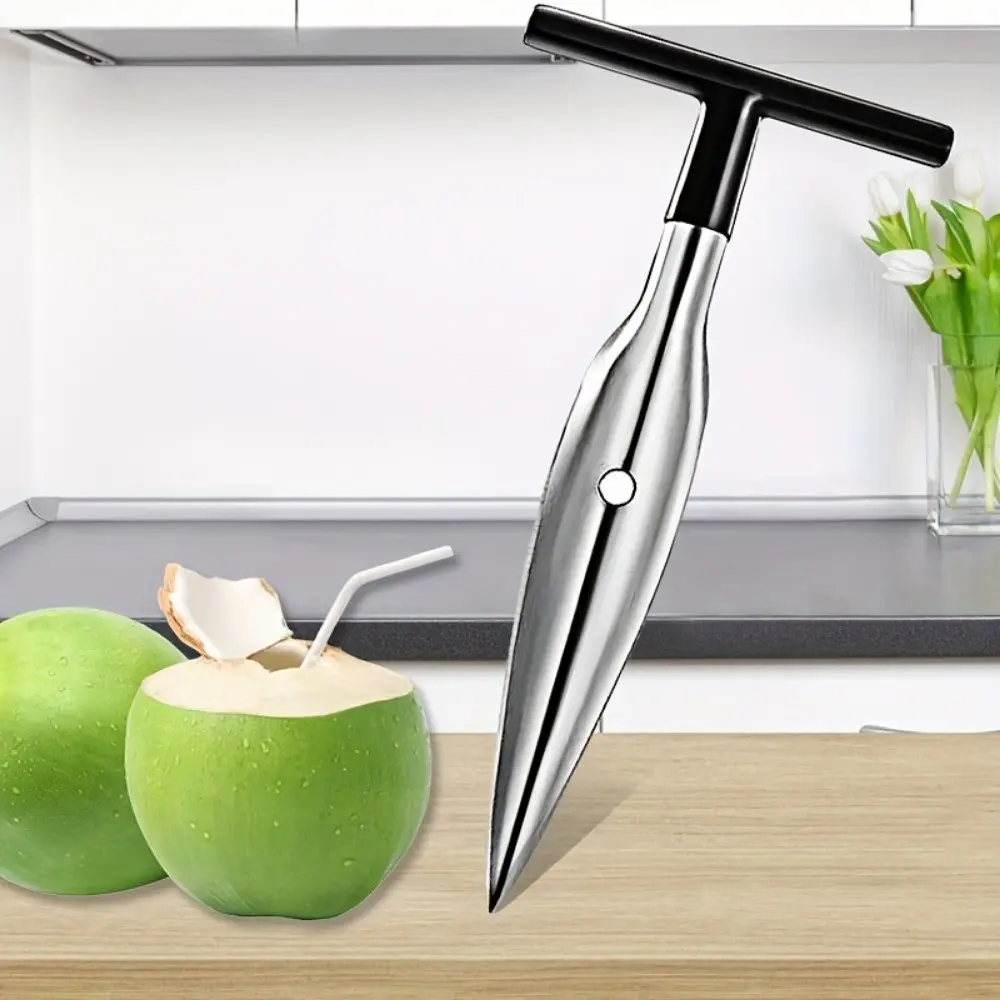 Stainless Steel Coconut Opener, Portable Coconut Driller, Home Use Coconut Juice Extractor, Easy-To-Use Coconut Opening Tool
