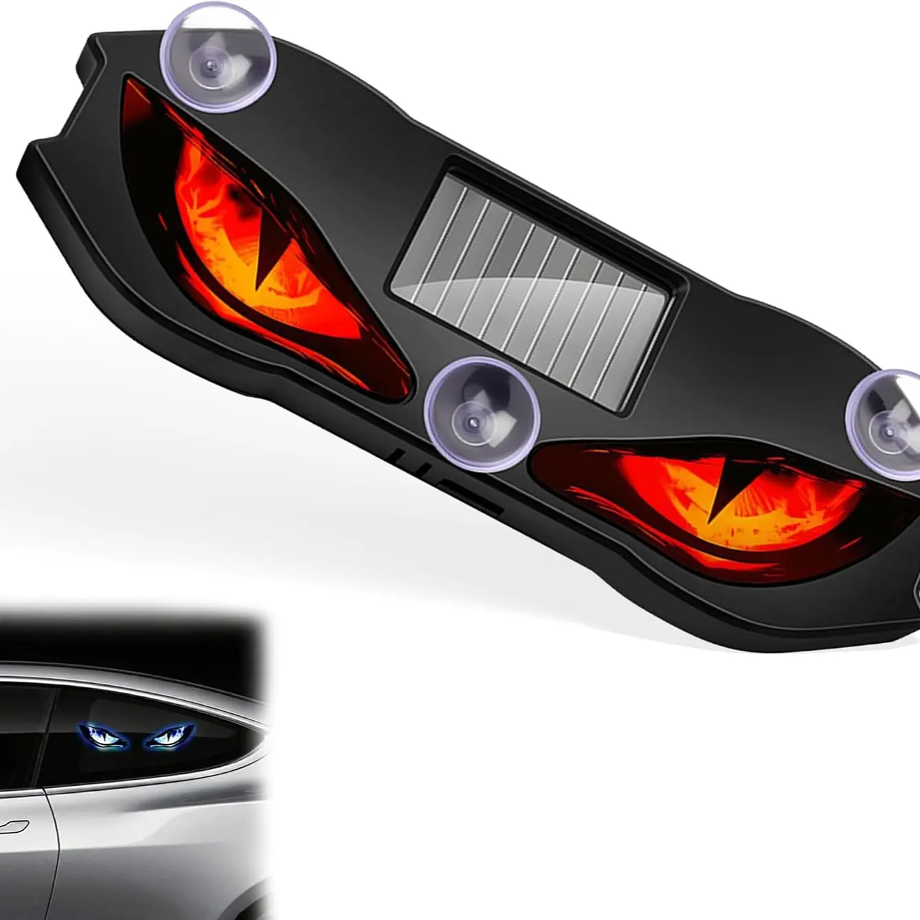 Car Window Ambient Light, Solar LED Dynamic Decoration Light, Eye-Style Car Decoration, Led Eyes For Car Windshield, Easy Installation, Compatible with SUVs, Pickups, Vans, RVs, Motorcycles & Sedans