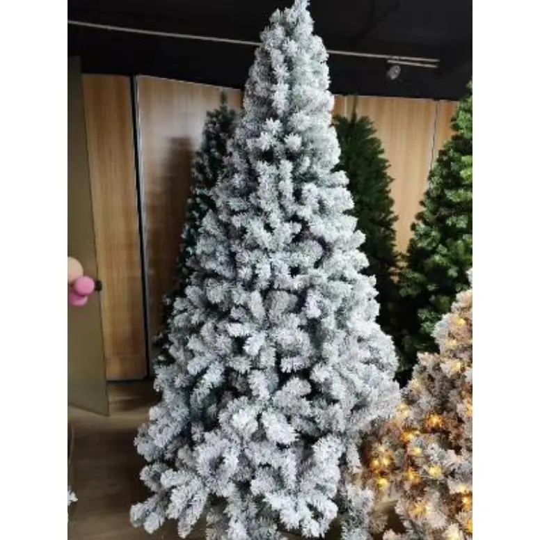 GARVEE 9ft Unlit Artificial Christmas Tree Decor, Full Lush PVC Branches, Hinged Construction, Heavy-Duty Foldable Stand for Indoor Holiday Use