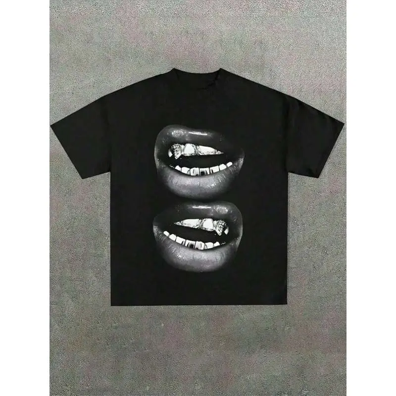 Grill Lips Fun Graphic Tee Shirt, Casual Soft, Pure Cotton 220gsm Pattern Printed T-Shirt2025