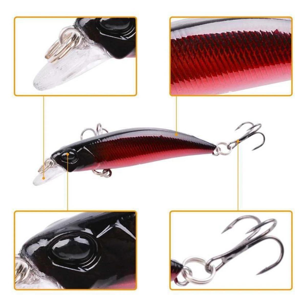 10pcs Minnow Fishing Lures 0.14oz/2.68in Mini Crankbait Wobbler Perch Isca Artificial Hard Bait Pike Carp Bass Floating Swimbait Pesca