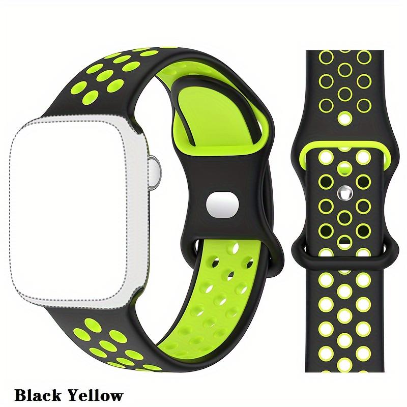 8-Pack Silicone Sport Watch Bands for Apple Watch – Two-Tone Breathable Strap 38–49mm (Series 1–10, SE, Ultra)