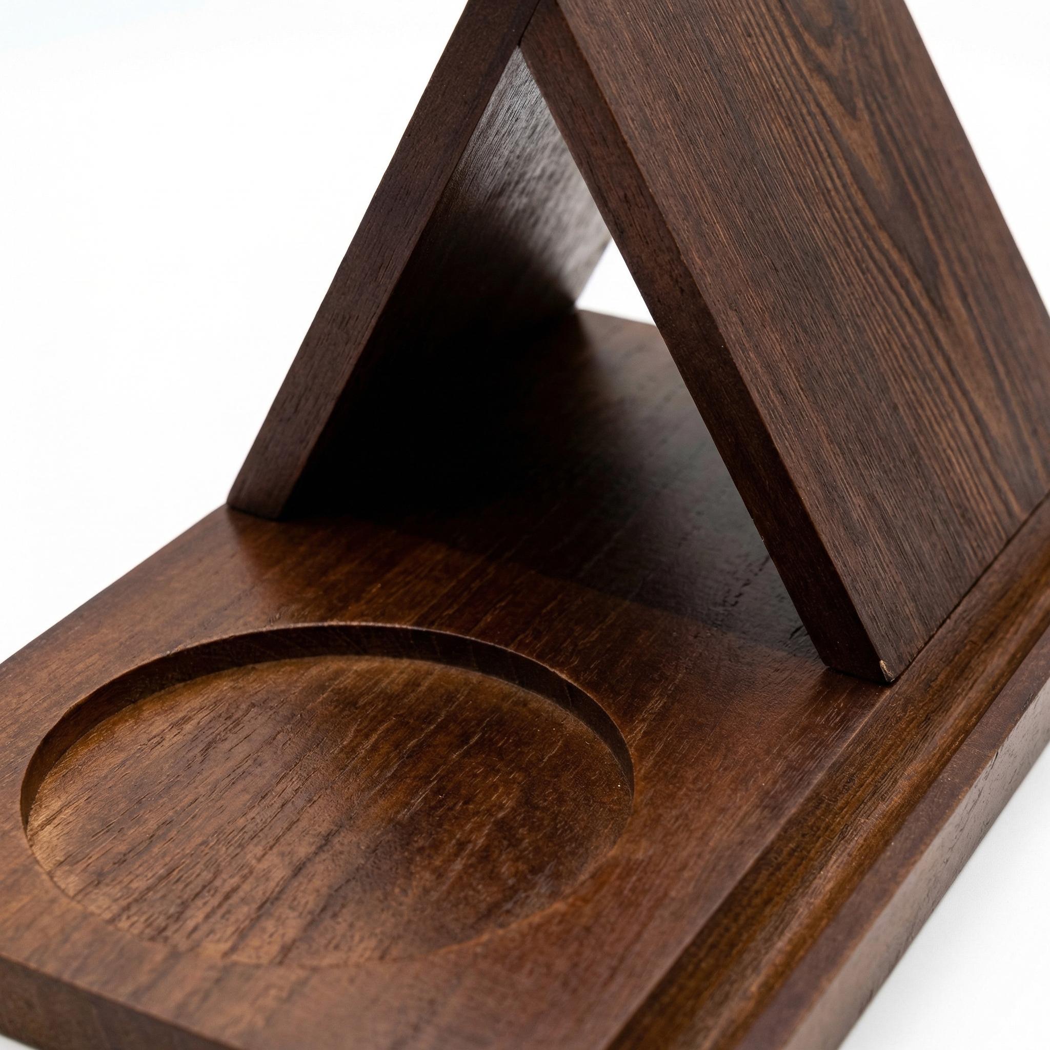 Handcrafted Solid Wood Triangle Book Rest with Cup Holder |   2-in-1 Wooden Bookmark Stand & Coffee Tray |   Aesthetic Bookworm Gift for Readers |   2026 National Reading Month Essential