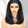 Headband Bob Wig for Women, 14 Inch Straight Cut Shoulder Length, Synthetic Hair, Glueless, Heat Resistant, Beginner Friendly, Beginner Friendly Wigs