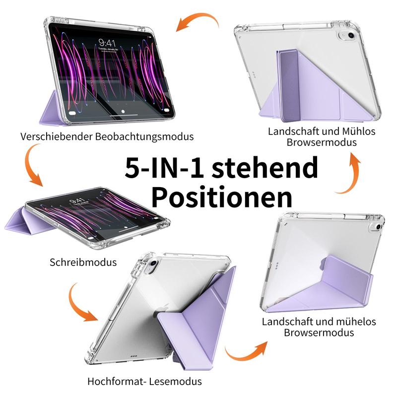 KENKE KENKE Fashionable Tablet Case with Pencil Holder, Solid Color Tablet Protective Cover, Tablet Protector for iPad 2025 11th A16 iPad Pro M4 13inch Pro 11inch, Tablet Casing