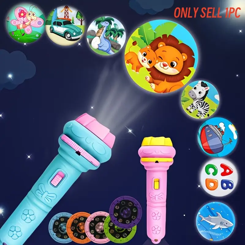 32 Pattern Projector Flashlight, Fun Educational Toy, Dinosaur Animal Ocean Insect Patterns, Portable Storytelling Tool, Christmas Gift, Play
