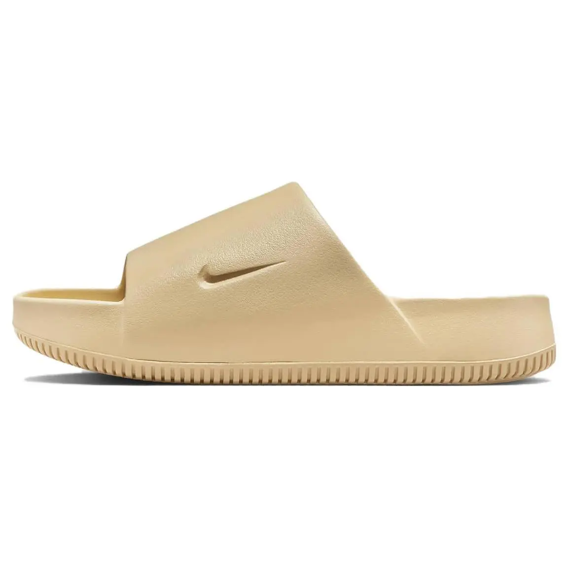 Nike Calm Slide Lightweight Comfortable Flip-Flops for Men in Sesame Brown Verifiable, with credentials and supporting global authentication