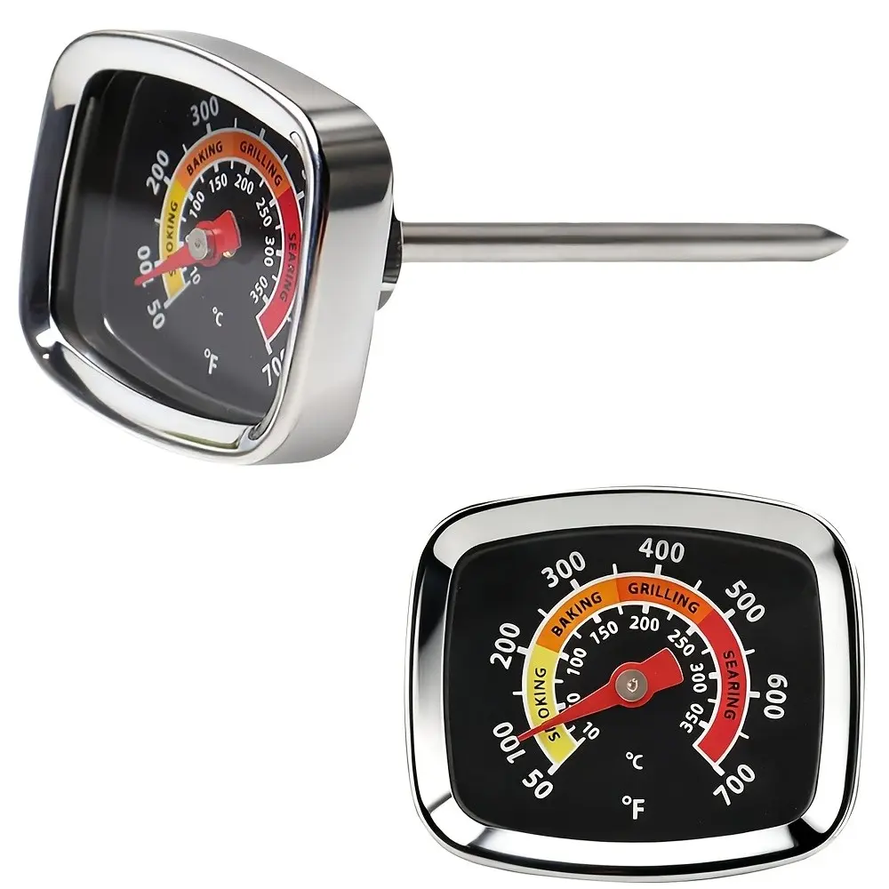 Grill Thermometer, Temperature Range 50–700°F, Mechanical Design, 1.4 Inch Dial, Stainless Steel Body, Quick Reading, No Battery Needed