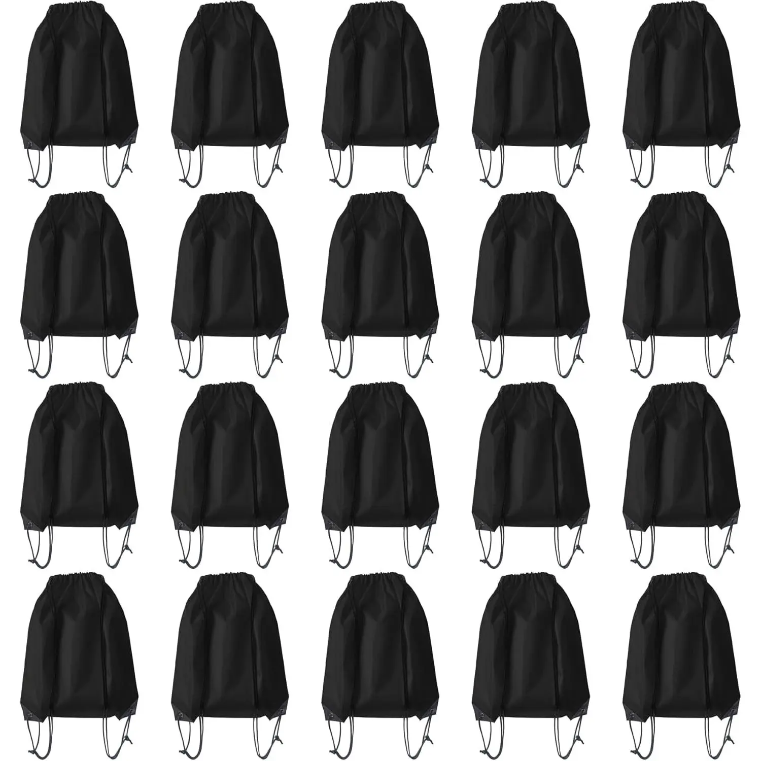 Drawstring Backpack Bulk 20 Pcs Draw String Bags DIY Gym Sports Traveling Yoga Cinch Bag Sackpack Drawstring (Black)