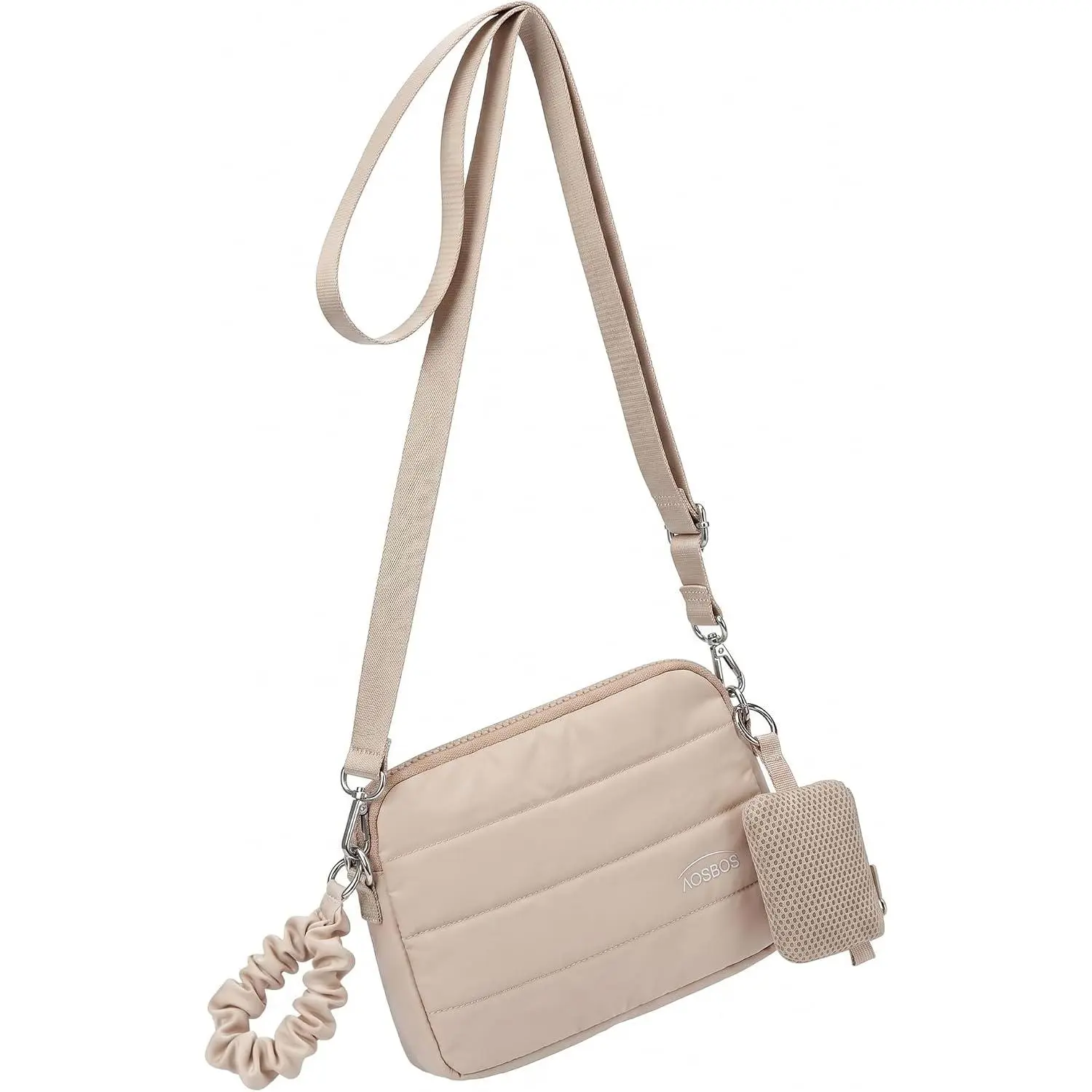 Small Quilted   Purse,3- Women's  Handbags with Earbud Pouch, Wristlet Wallet with Puffer Strap