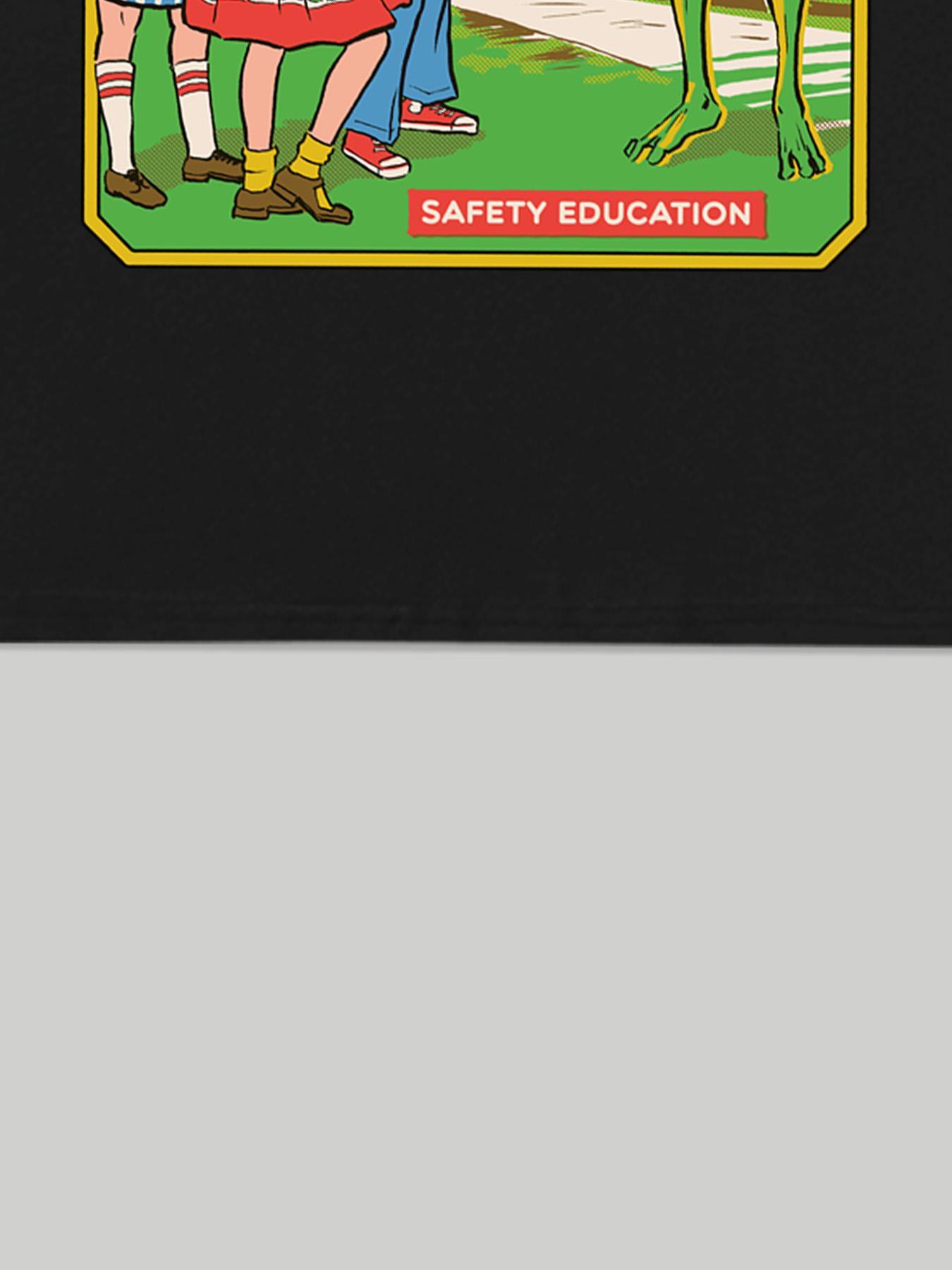 Men's Cartoon Alien & Letter Print Round Neck Tee, Regular Fit Street Fashion Casual Short Sleeve T-Shirt for Daily Wear, Men's Summer Clothes