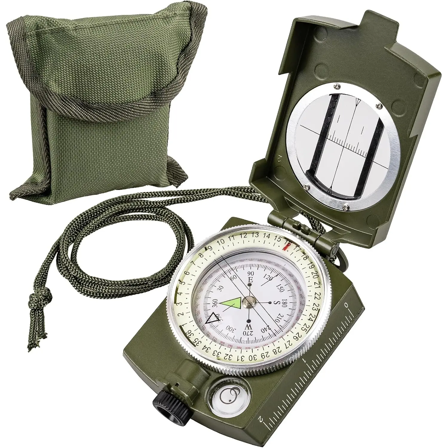 Hiking Compass for Survival, Waterproof Durable and Pocket-Sized Tactical Survival Compass with Lanyard, Climbing Biking Exploring Geology, Outdoor Activities