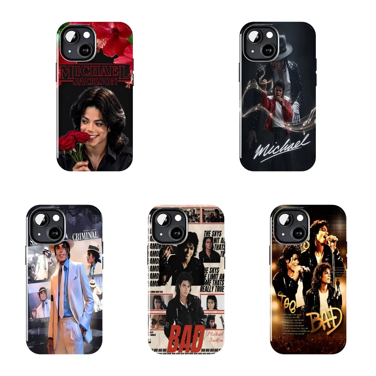 Michael Jackson Classic Merchandise Glossy 2-In-1 Protective Phone Case For iPhone 17-11 (Pro Max, Pro Plus) & Samsung S26-23 Drop-Resistant Safety Case