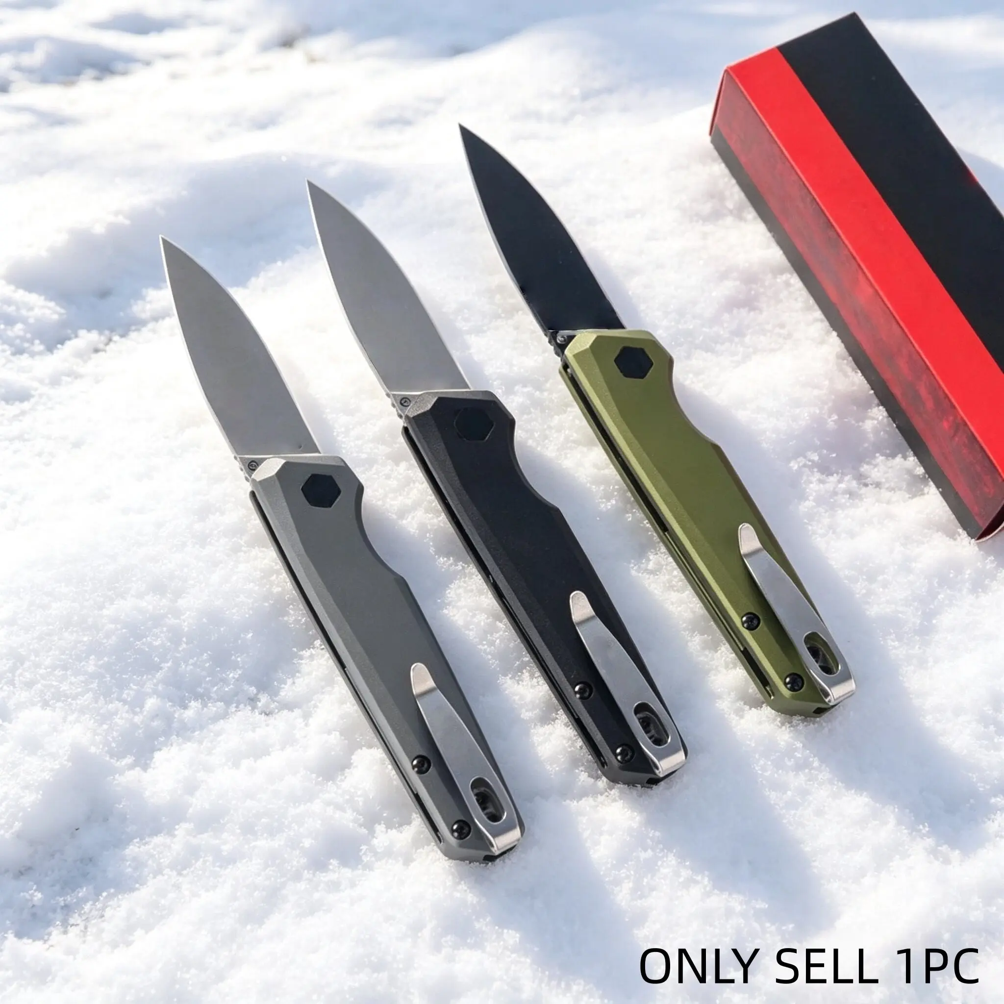 1pc 7551 Folding Knife, Multi-Functional Edc Pocket Knife, Durable Fruit Knife, Kitchen Vegetable Knife, Camping Travel Gift