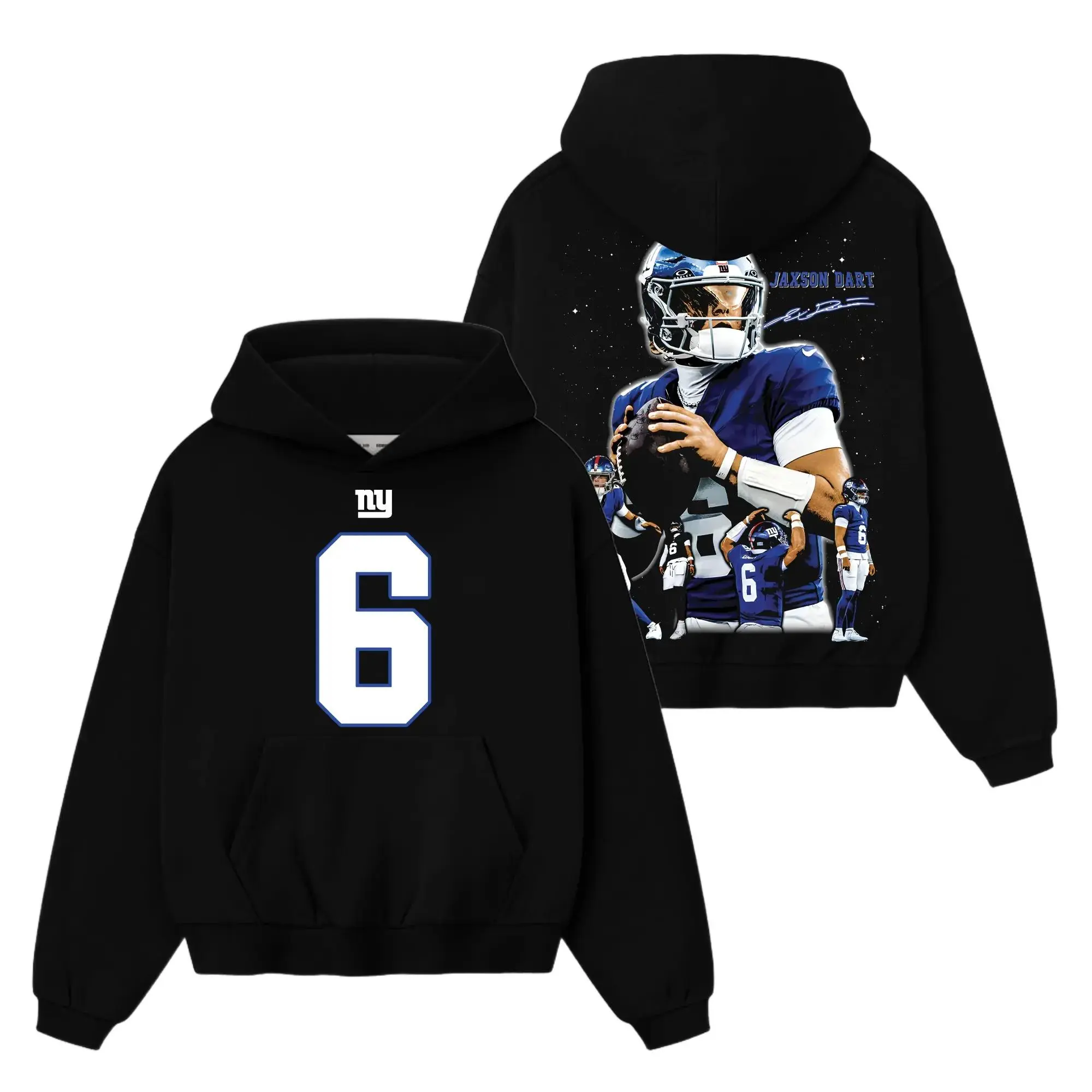 [Sale Up To 50%] Unisex Jaxson Dart 6 Big Blue Nation Outfit Cotton Hoodie T-Shirt (Made In US), Dartboard Material, Jaxson Six Fans Outfit, Game Day Outfits, Gift For Football Fans, Football Graphic Tee