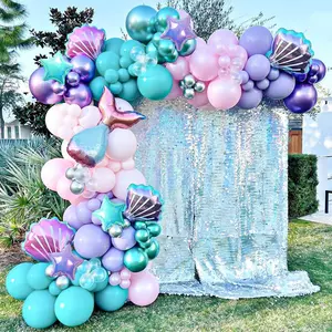 Mermaid Tail Balloon Arch Kit, Mermaid Themed Balloon Garland Arch Kit, Party Decoration Supplies for Birthday Wedding
