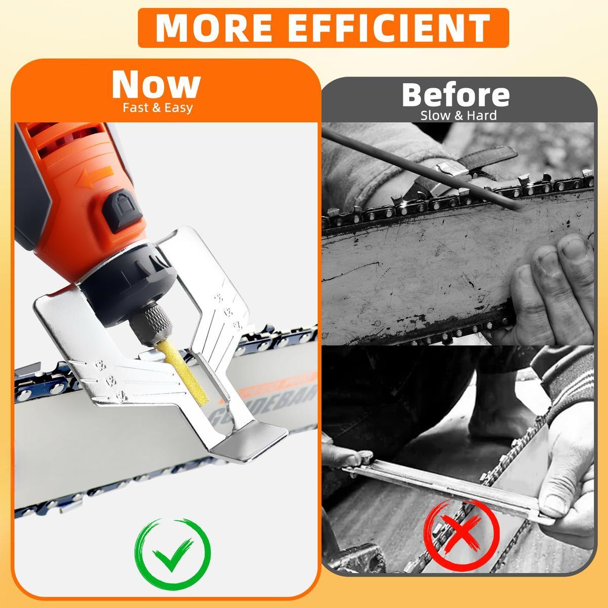 Electric Chainsaw Sharpener Kit, 3 in 1 Chainsaw File 180W Power Chain Saw Blade Sharpener Tool Titanium