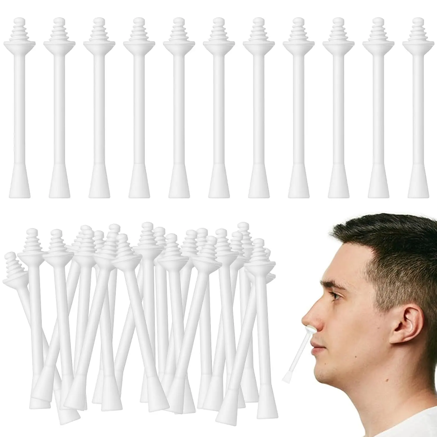 60 Pcs Nose Wax Sticks, Small Nose Waxing Sticks, Plastic Noses Hair Wax Stick, Waxing Applicator Stick Eyebrows Ear Hair Removal for Men Women Cleaning Applicators