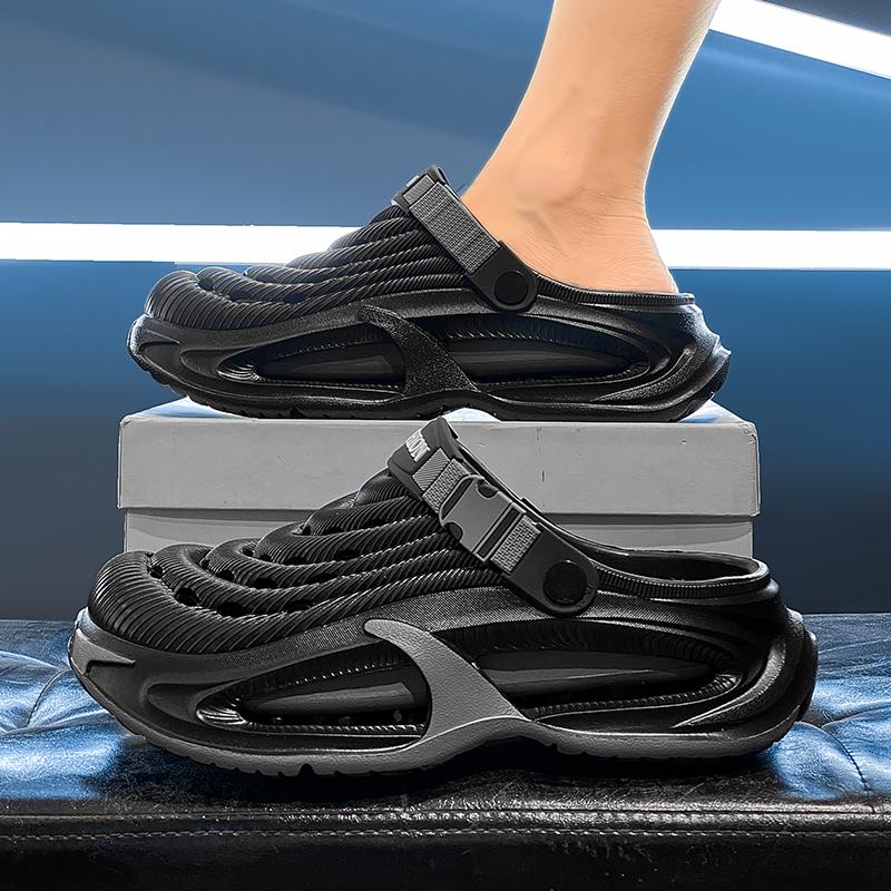 Mens Summer Outdoor Clogs Quick Drying Non Slip Thick Sole Beach Sandals Soft Comfortable Durable Odor Resistant Slippers for Men