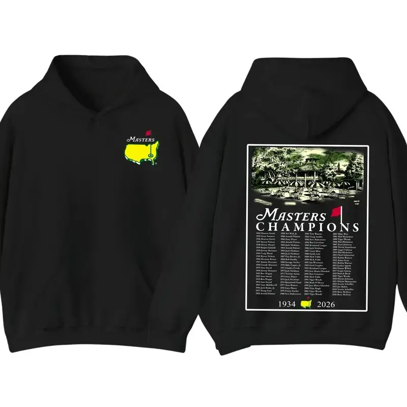 Golf Graphic Women's Hoodie Cotton Vintage Pullover, Masters Champions 1934–2026 Augusta National Tournament Sweatshirt, Casual Streetwear Long Sleeve