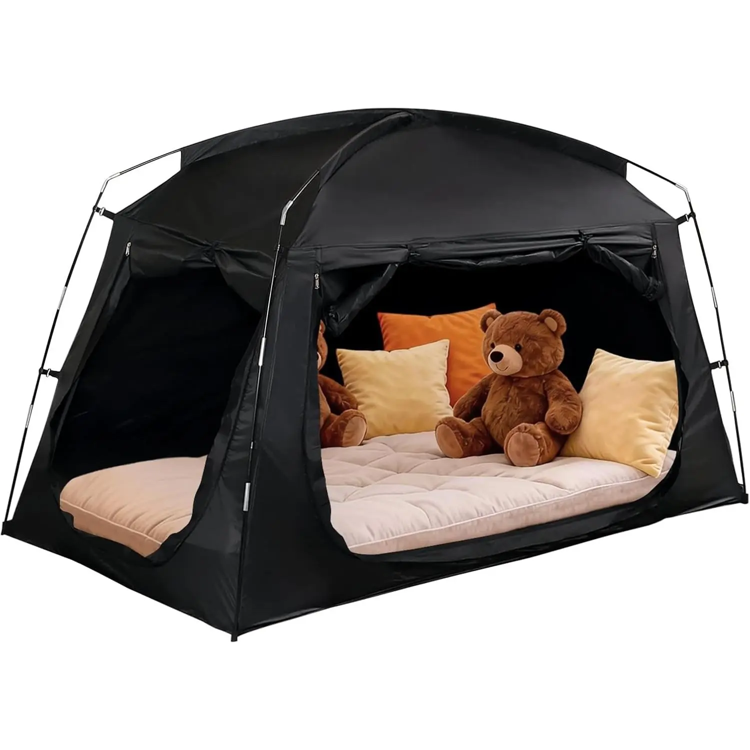 Sensory Bed Tent for Kids Indoor Privacy Space Sleeping Canopy for Floor or Twin Size Bed Black-Out Dream Play Tent for Children - Calm Down Corner Helps Kid Relax