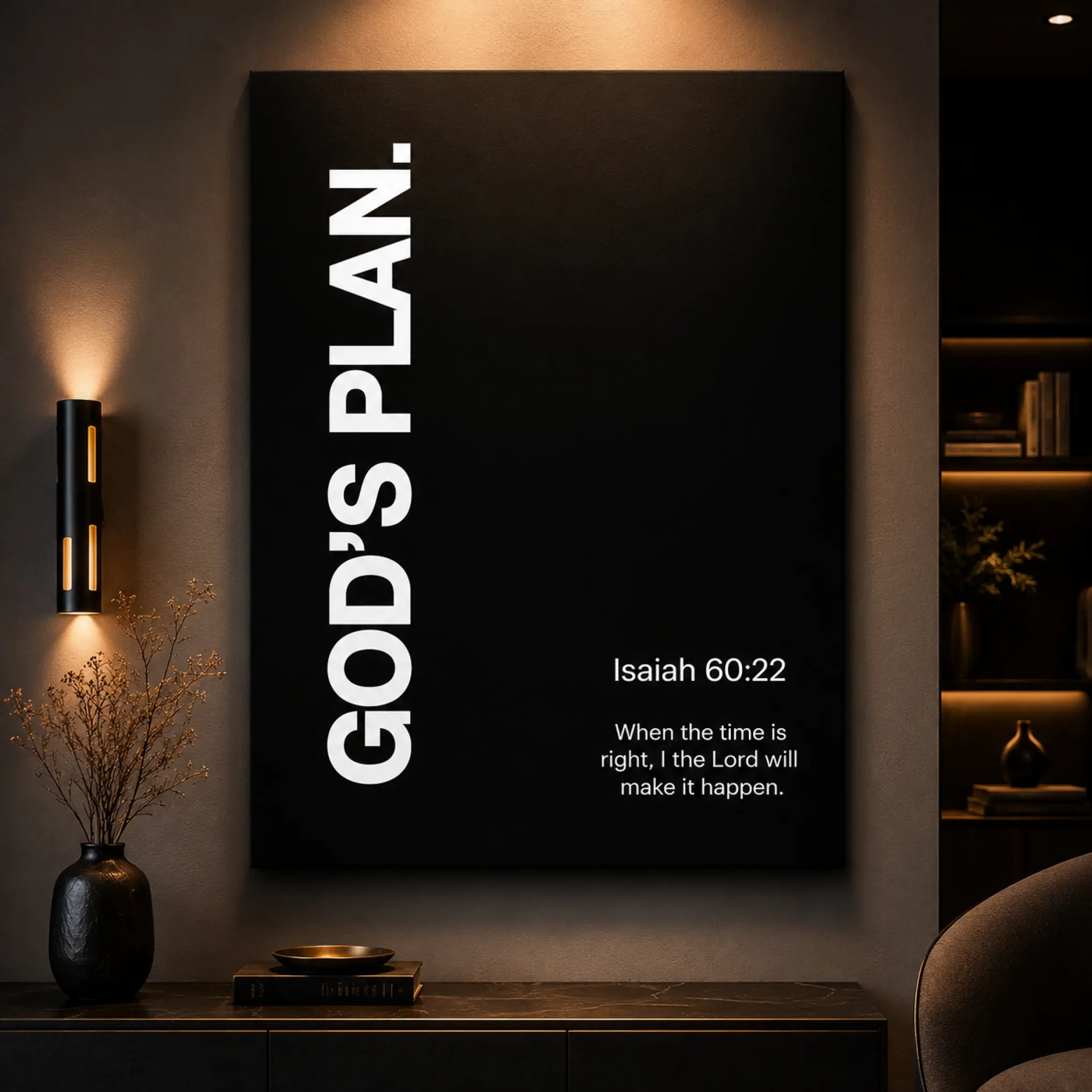 God's Plan Christian Canvas Wall Art Print - Inspirational Bible Verse Poster, Multi-Size Religious Home Decor, Bedroom Decor for Spiritual Space, Religious Gift for Believers, Modern, Room Inspo
