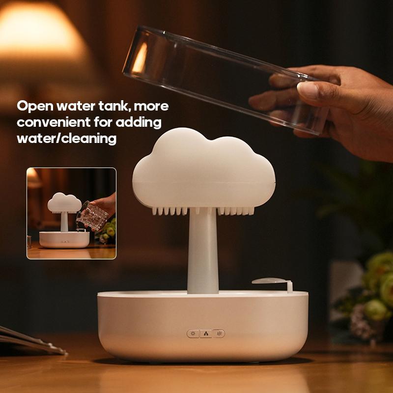 Rain Cloud Essential Oil Diffuser USB Powered, Simulated Rain Drops, Seven Color Lights, Ultrasonic Mist Humidifier for Home, Office Bedroom Holiday Atmosphere Gift