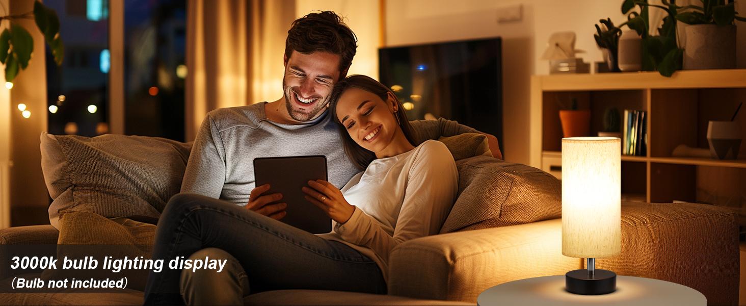 Small Table Lamp for Bedroom Set of 2 - Bedside Lamps for Night Stands, Minimalist Nightstand Light Lamp, Desk Lamps for Reading Room, Kids Room, Living Room, Office, Dorm