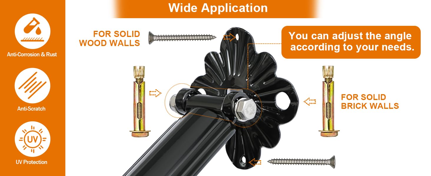 Handrail 1-2 Step, 31.5" W X 35" H Wall to Mounted Wrought Iron Handrails, Handrails for Steps