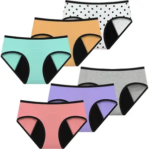 Girls Period Underwear Period Panties for Teens Menstrual Leakproof Protective Cotton Briefs