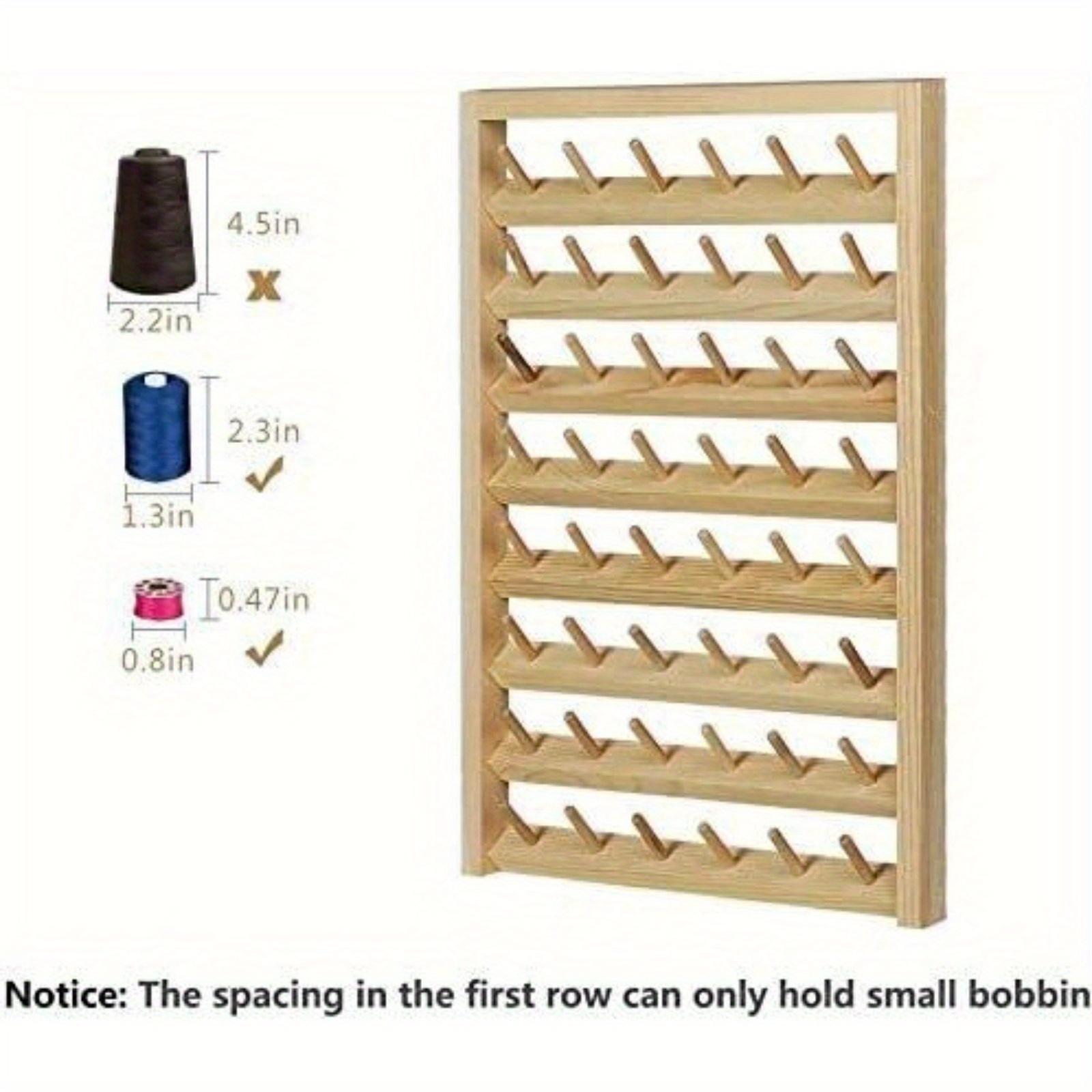 48 - Spool Wall - Mounted Sewing Thread Storage Rack - Beige, Space - Saving Design, with Hanging Hooks, Suitable for Quilting, Embroidery and Jewelry Storage - Includes Screws and Rubber Washers