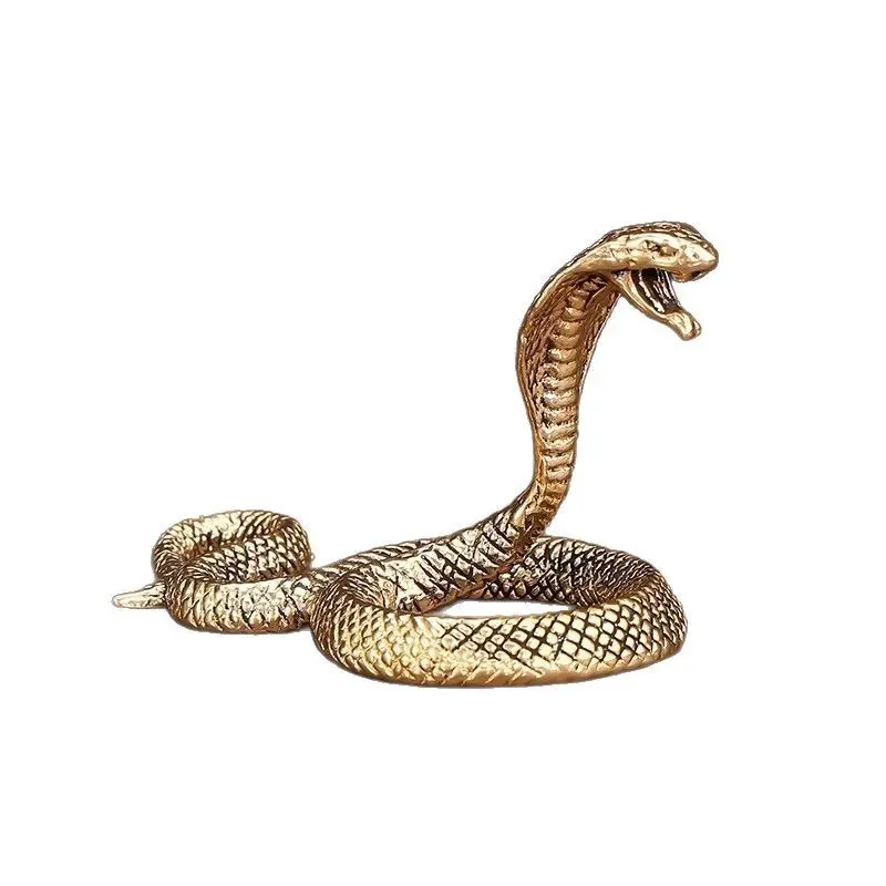 Vintage Brass Snake Statue, Intricate Handicraft Design, Home Decor Accent, Desktop Ornament, Tabletop Decor, Perfect Gift for Holidays and Seasons