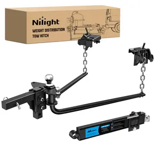 Nilight Round Bar Weight Distribution Hitch Kit with Sway Control & 2-5/16-in Ball, Forged Steel, 1200-1400 lbs TW, Standard Fit for 2-in Receiver, Level Towing