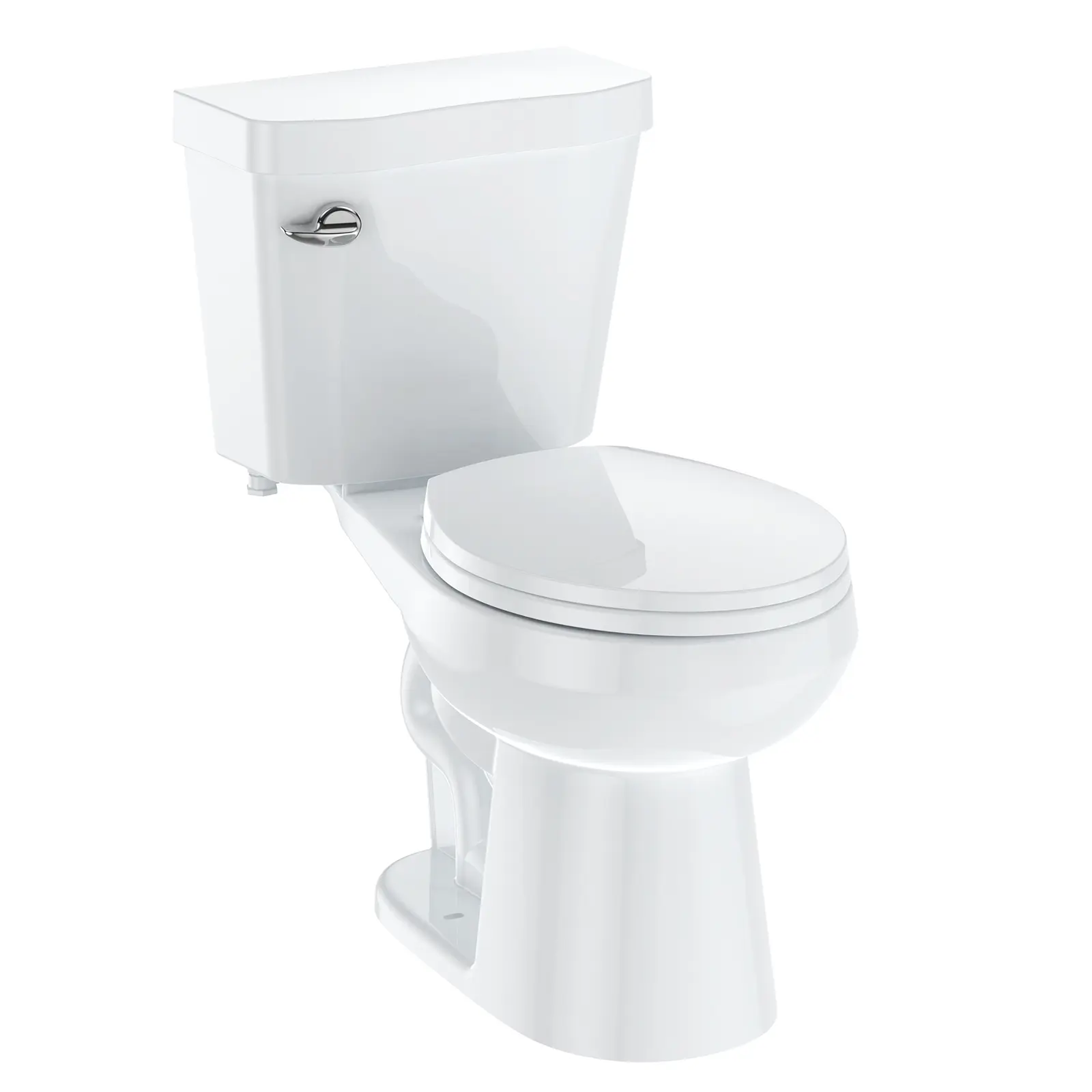 17 Inch Two-Piece Toilet - Round Bowl Bathroom Toilet with Soft Close Seat, 1.28 GPF Siphonic Flush, Universal Height, Durable Design, Cotton White