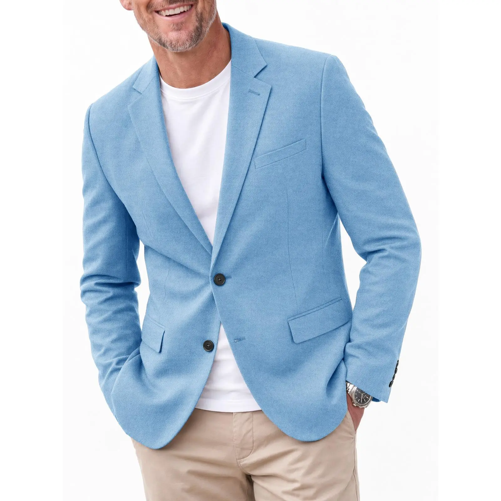 Runcati Mens Casual Blazer Two Buttons Sport Coat Lightweight Suit Jackets | notch lapel, business casual, pockets, soft, stretch, regular fit, breathable, classic, office, travel, daily wear