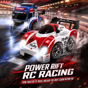 1:64 Q Version Drift Remote Control Car, LED Light, Speed Adjustment, Lightweight Design, Kids' Toy Race Car, Birthday Gift Idea