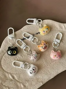 6pcs Cute Resin Cat Charms, Adorable Animal Pendant for Phone Chain, Backpack Camera Decor, Couple Gift for Girls, Trendy Accessories