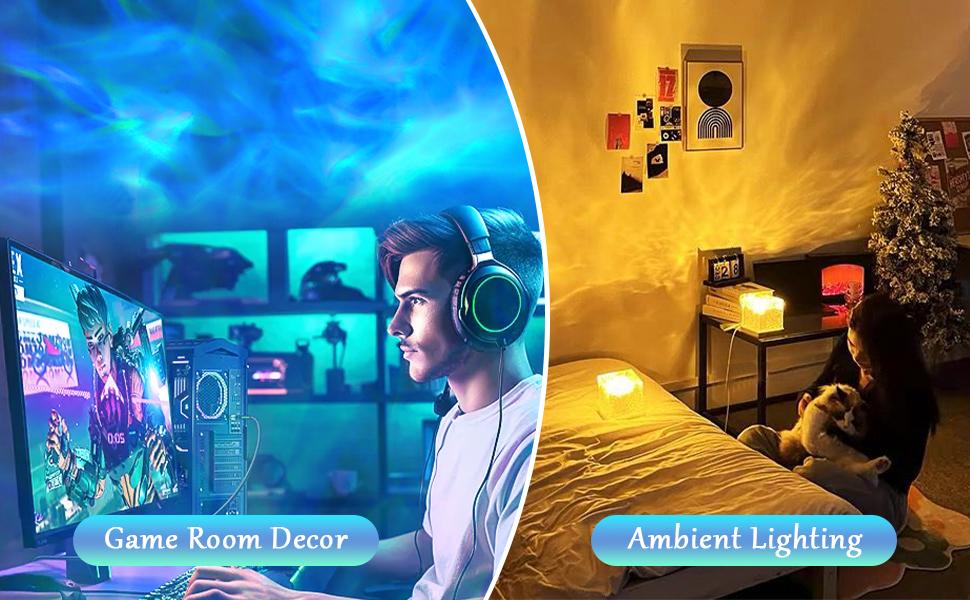 Ocean Lamp - 16 Vibrant Colors Adjustable Brightness Remote Control USB Powered LED Cube Light for Relaxation & Meditation