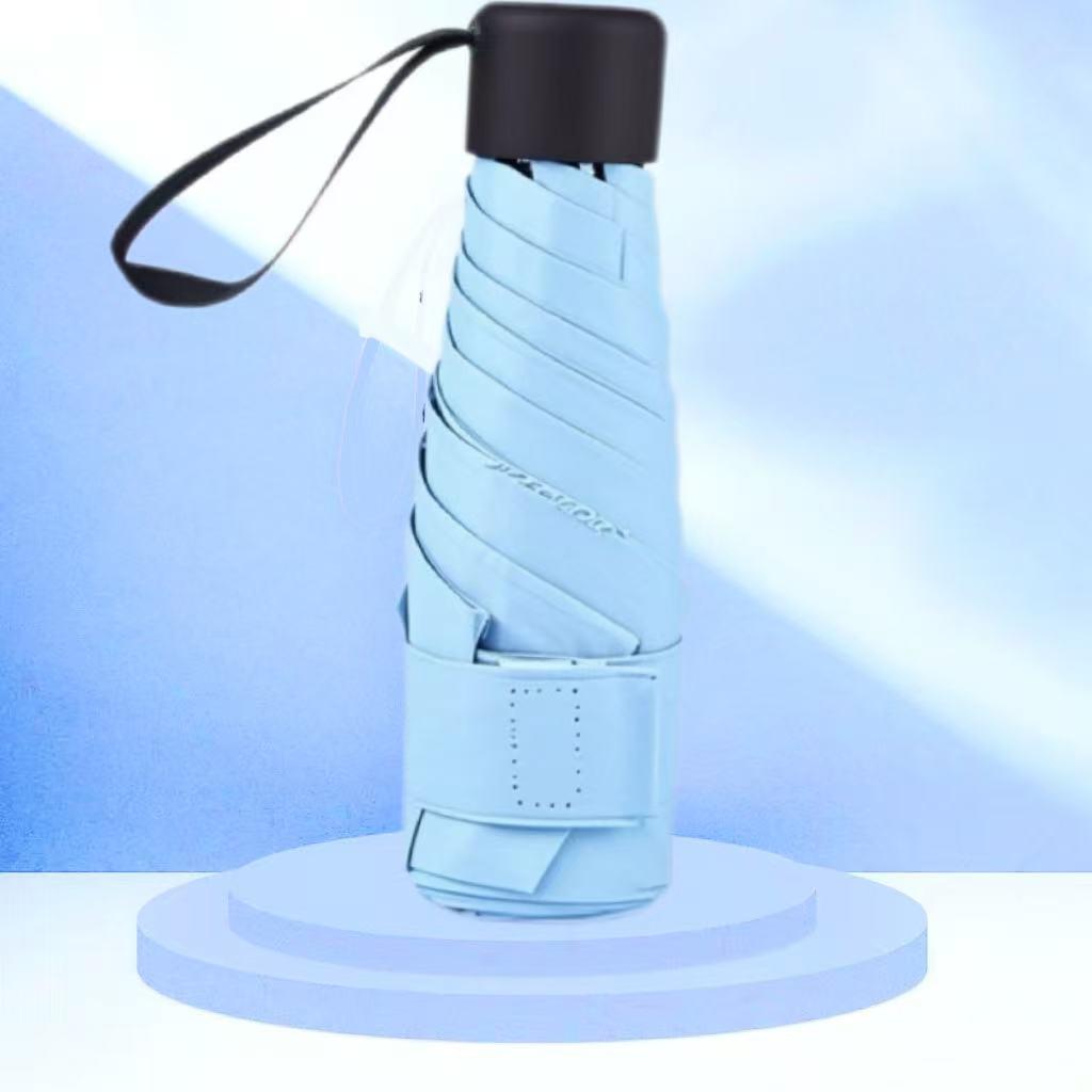 Ultra Lightweight Five-Fold Umbrella With Six-Rib Design, Compact And Portable, Sun Protection And Rain Shield, Ideal Shade Tool For Golf, Travel And Daily Outdoor Activities