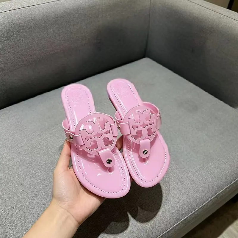 Girls' Casual Sports Flip-Flops - Mixed & Solid Color, Lightweight Fit, Breathable Sole Flat Sandals - Home & Outdoor Summer Walking Footwear, Outdoor Wear