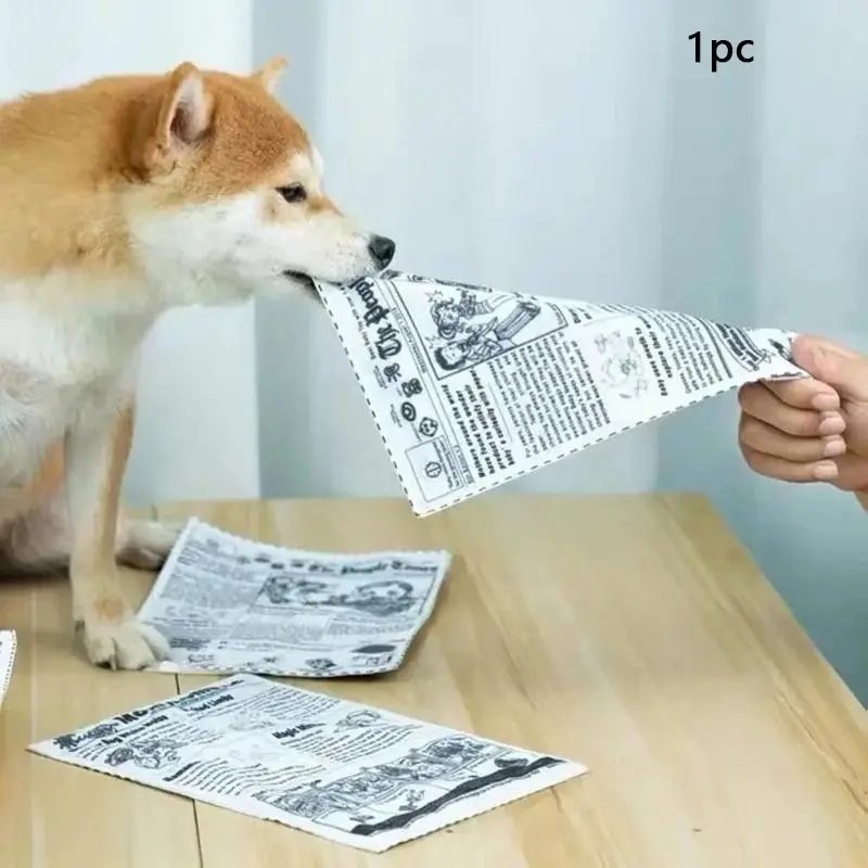 Interactive Dog Toy Squeak Paper Newspaper, Durable Chew Toy for Boredom Relief, Perfect for Basenjis & Teddy Puppies