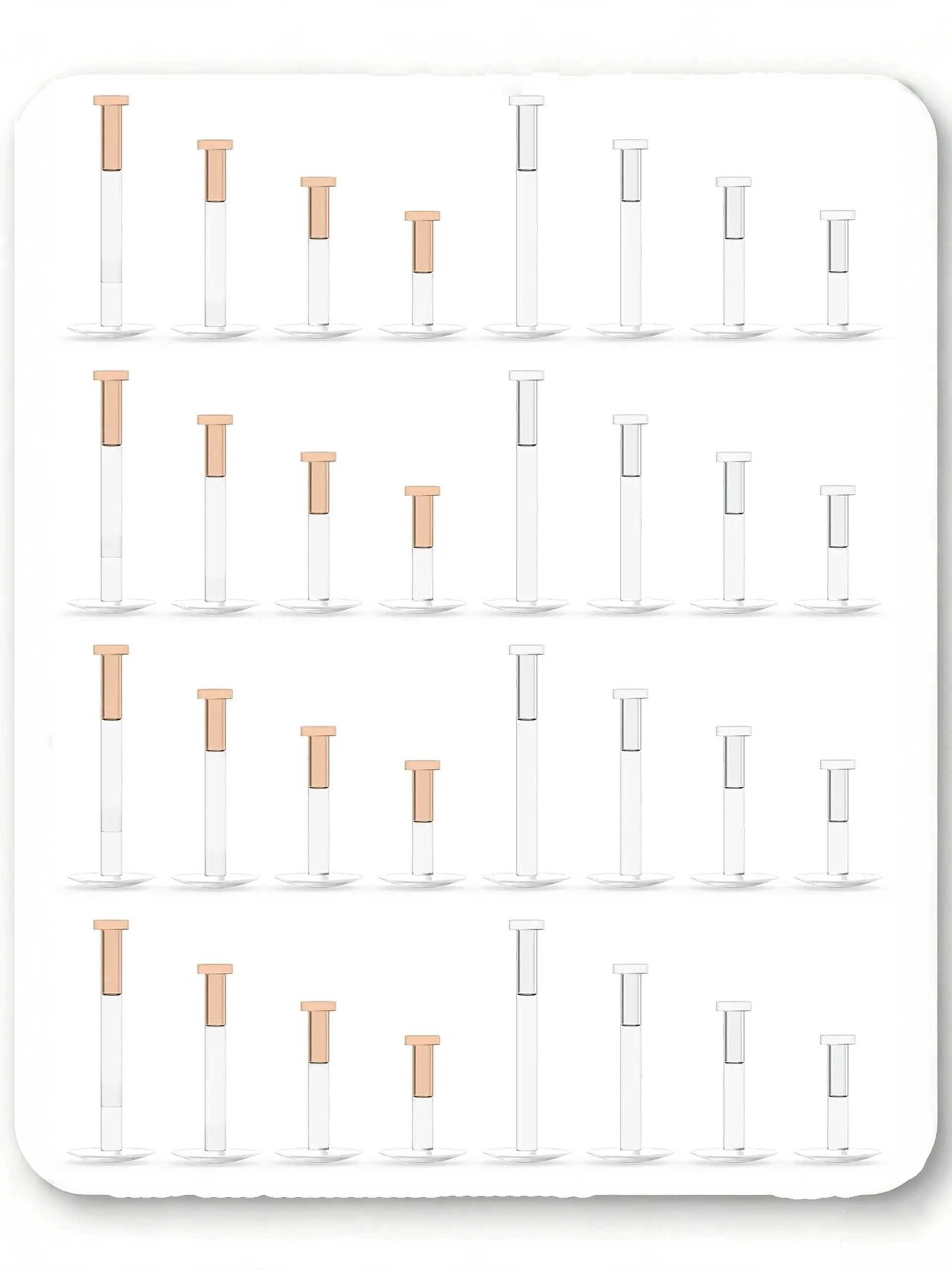 32PCS 18G Clear Push Top Piercing Retainers 2mm Flat Top Bioflex Tragus Cartilage Helix Earrings Lip Rings Labret Retainer for Women Men 6/8/10/12mm Bar Length