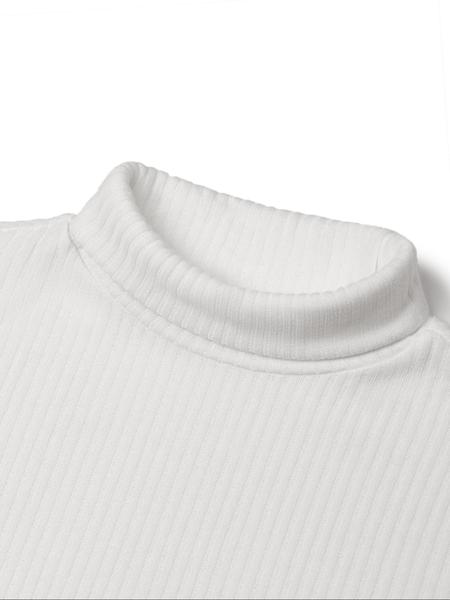 Men's Long Sleeve Knitted High Neck Shirt, Slim Fit Casual Solid Color Top for Spring Autumn Winter, Comfortable Daily Wear