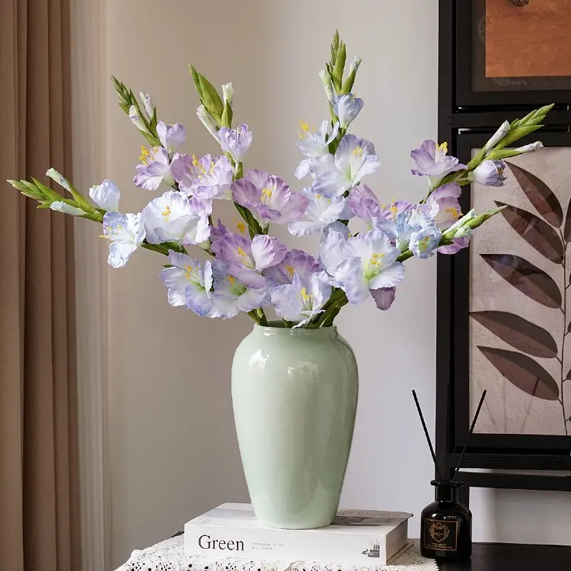 3PCS, Artificial Fake Plants, mixed color artificial gladiolus bouquet, realistic plastic flowers, suitable for home decoration, wedding, office and various holiday celebrations, can be used for indoor/outdoor, floral decoration