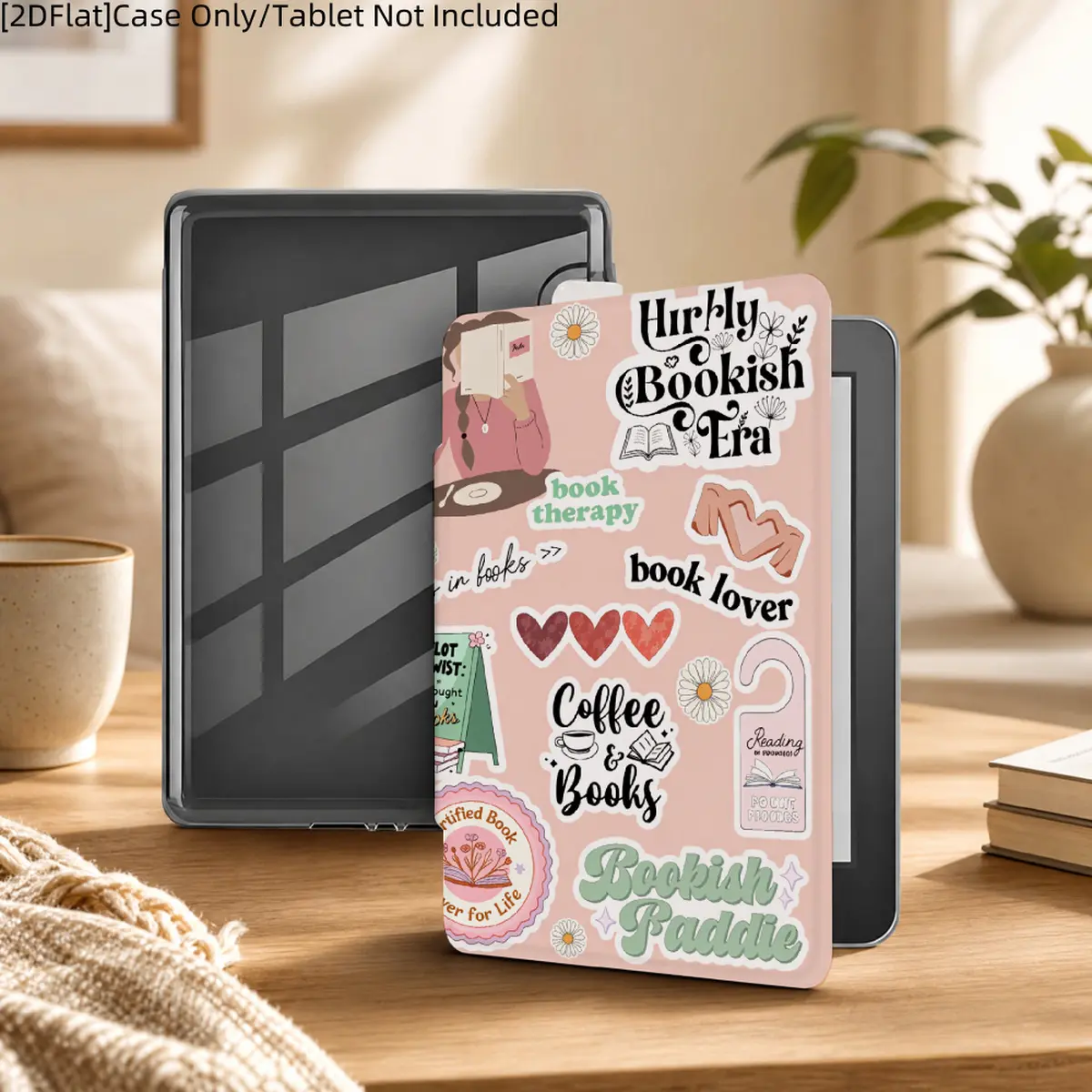 Cute Reader Tablet Kindle Case with Holder for 6in, 6.8in, 7in Devices - Slim PU Leather Cover Aesthetics Design, Clear Soft Back, Auto Wake/Sleep for Paperwhite 11th/12th Gen, Kindle 2022/2024, Light & Durable Protection Tablet Protective Casing